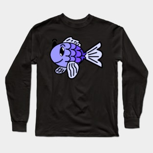 Blueish Purple Fish Long Sleeve T-Shirt